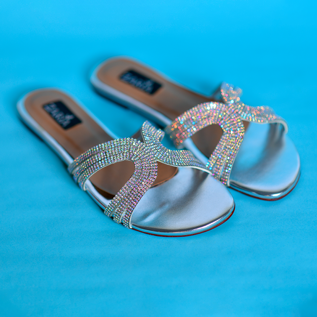 Luxe Crystal Flats (silver)