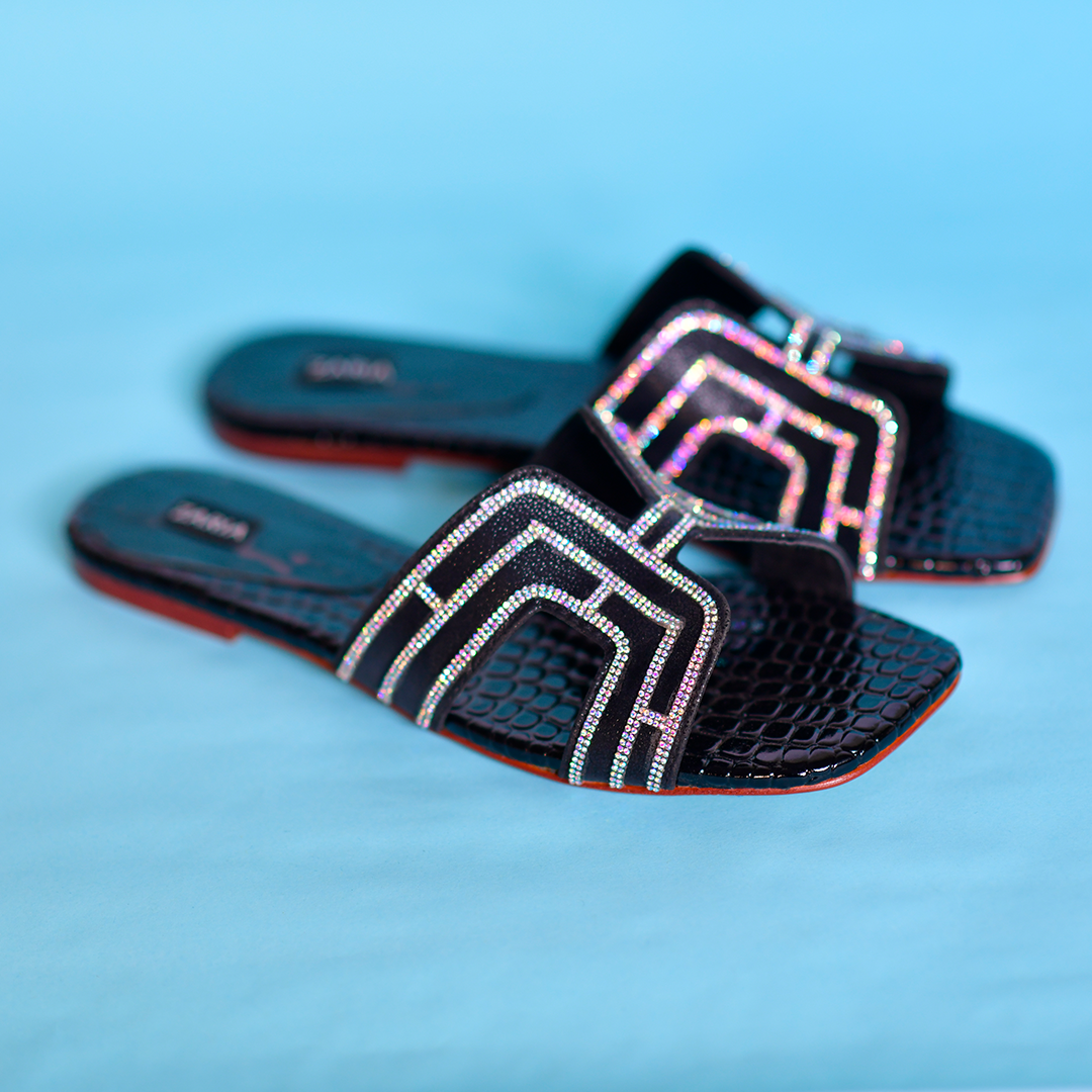 Black Luxe Slide Sandals