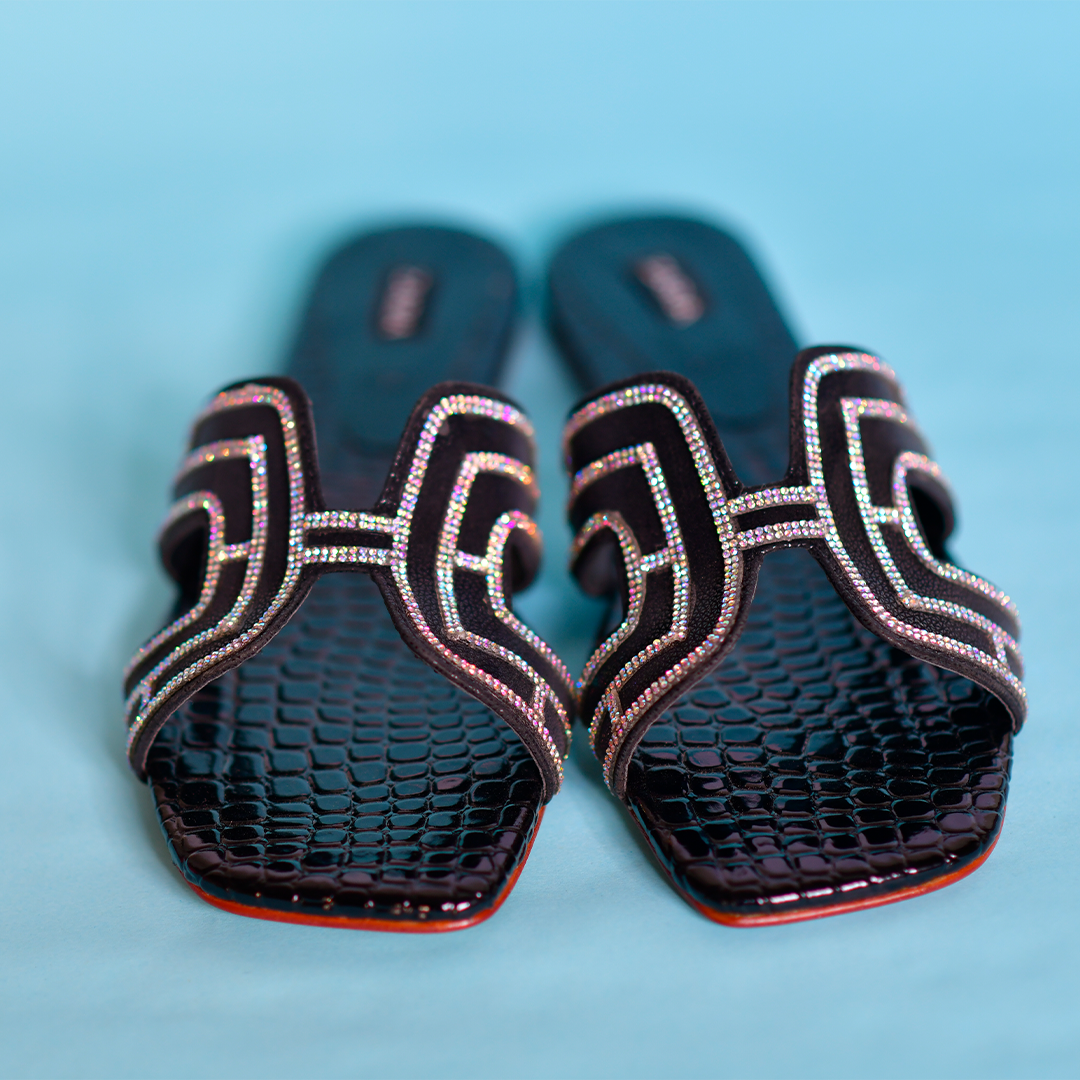 Black Luxe Slide Sandals