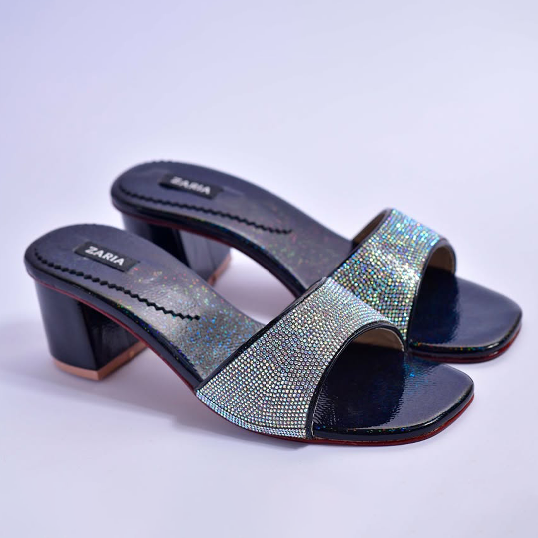 Crystal Slide Heels (black)